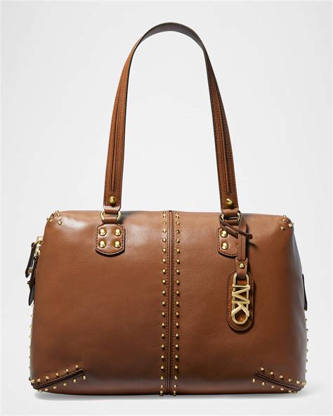 michael kors uptown astor patent studded bag|astor large leather tote bag.